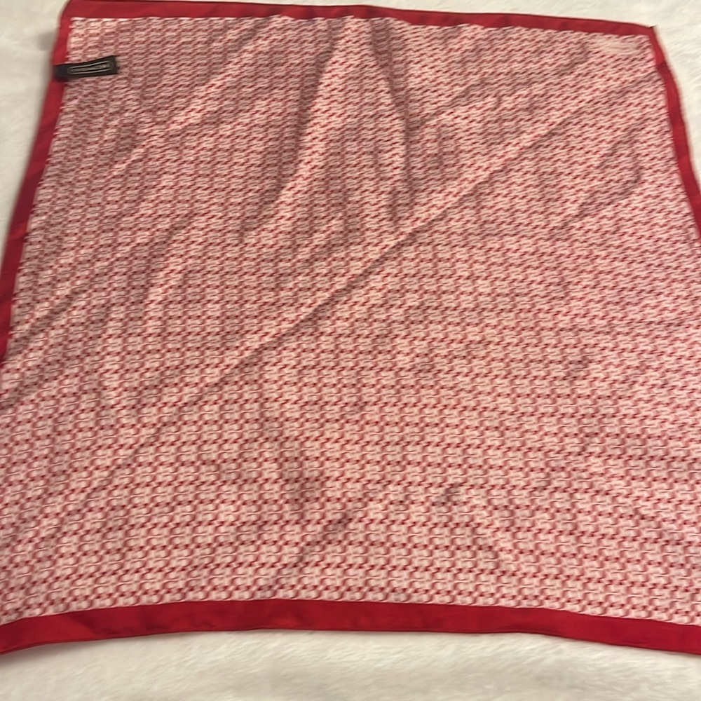 Coach red and white signature print scarf